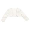 easyforever Kids Basic Long Sleeve Bolero Shrug Short Cardigan Flower Girls Pageant Wedding Party Dress Cover Up Jacket Ivory 8-9 view 4