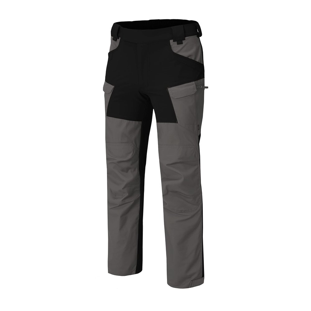 Helikon-Tex HOP Hybrid Outback Tactical Pants - Ripstop Mens Cargo Pants - DuraCanvas VersaStretch - Outdoors, Hiking, Law Enforcement, Work Pants, Cloud Grey/Black Waist 30 Length 36