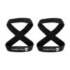 Gymreapers Figure 8 Lifting Straps for Deadlift, Powerlifting, Strongman, & Cross Training Strong Weightlifting Wrist Straps for Men, Women (Black, Large) view 1