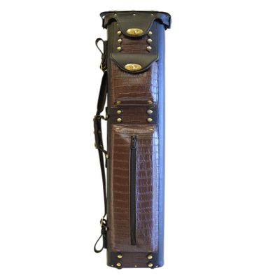 2x2/2x4 Hard Premium Pool Cue Case 2B2S/2B4S Billiard Stick Carrying Cue Case Spring Loaded, (Several Colors (2x4-Brown)