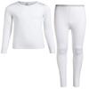 Rene Rofe Girls Thermal Set - 2 Piece Fleece Lined Breathable Top and Long Johns - Thermal Underwear for Girls, Size 6X, White view 1