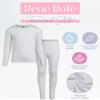 Rene Rofe Girls Thermal Set - 2 Piece Fleece Lined Breathable Top and Long Johns - Thermal Underwear for Girls, Size 6X, White view 2