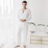 7 VEILS Mens One-Piece Pajamas Silky Jacquard Union Suit Onesie Jumpsuit Pantsuit Romper (Beige, L) view 3