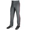 Champro Triple Crown OB Open-Bottom Baseball Pants with Side-Piping Braid, Adjustable Inseam, and Reinforced Sliding Areas, Graphite, Scarlet Piping, Medium view 1