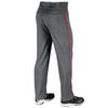Champro Triple Crown OB Open-Bottom Baseball Pants with Side-Piping Braid, Adjustable Inseam, and Reinforced Sliding Areas, Graphite, Scarlet Piping, Medium view 2