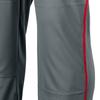 Champro Triple Crown OB Open-Bottom Baseball Pants with Side-Piping Braid, Adjustable Inseam, and Reinforced Sliding Areas, Graphite, Scarlet Piping, Medium view 3