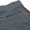 Champro Triple Crown OB Open-Bottom Baseball Pants with Side-Piping Braid, Adjustable Inseam, and Reinforced Sliding Areas, Graphite, Scarlet Piping, Medium view 4