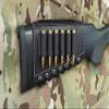 Leather Cartridge Buttstock Shotgun Shell Holder, Hunting Buttstock Ammo Holder Pouch Bag for Rifles, Shotgun Shell Pouch Shell Holder Stock (Black, .45-70) view 2