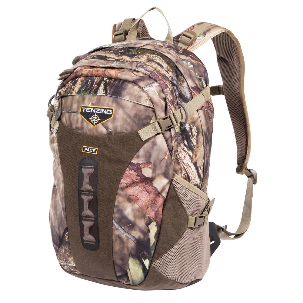 TENZING Pace Day Pack, Mossy Oak Break-Up Country, 1,600-Cubic-Inch Low-Profile Ultra Soft Quiet Durable Hunting Backpack with Multiple Pockets & Water Reservoir Compartment