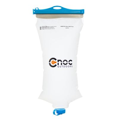 Vecto Water Collection and Filtration Bag 2 Liter Blue - 28mm Neck Compatible With Popular Filters - Wide Opening For Easy Water Collection - Lightweight, Compact, Durable Tethered Cap and Slider