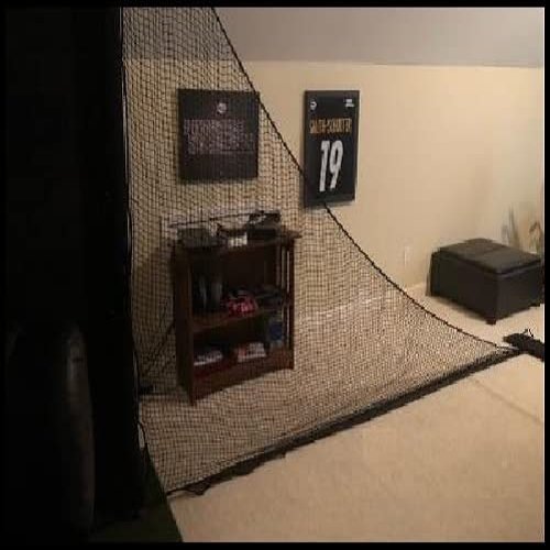 Golf Nets Panels. 9 x 11 Angled. (2) Weighted Bags. High Impact-Rope Border-Black-US Made