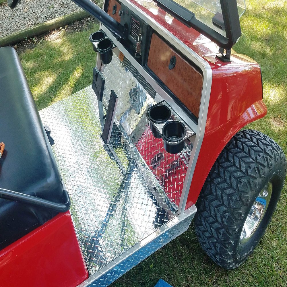 J & O Carts Parts Club Car DS Golf Cart Polished Aluminum Diamond Plate Upper Floor