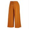 MBJ WB1484 Womens Pleated Wide Leg Palazzo Pants with Drawstring Plus Mustard view 1