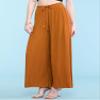MBJ WB1484 Womens Pleated Wide Leg Palazzo Pants with Drawstring Plus Mustard view 2
