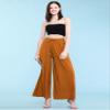 MBJ WB1484 Womens Pleated Wide Leg Palazzo Pants with Drawstring Plus Mustard view 3