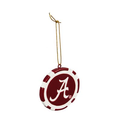 Evergreen Enterprises NCAA Alabama Crimson Tide Game Chip DesignOrnament, Team Colors, One Size
