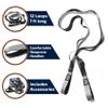 Brazyn Mobility Stretching Strap with Neoprene Padded Handles and 10 Loops for Yoga, Pilates and General Fitness (1.5 inches) Gray view 2