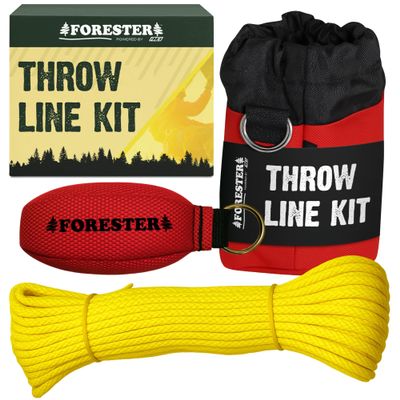 FORESTER 15oz Professional Throw Line Kit with Storage Bag | 150ft Polyethylene Throw Line, Arborist Throw Weight, and Throw Bag
