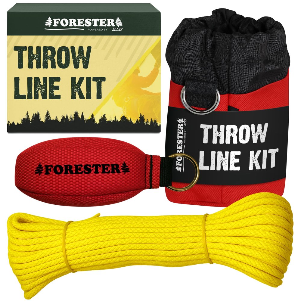 FORESTER 15oz Professional Throw Line Kit with Storage Bag | 150ft Polyethylene Throw Line, Arborist Throw Weight, and Throw Bag