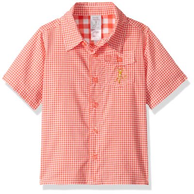 MUNKI MUNKI Girls' Toddler Gingham Camper Shirt, Red & White, 2T/3T