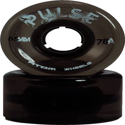 ATOM SKATES Pulse Outdoor Quad Roller Wheels 78A, Black, Set of 8, 65mm x 37mm