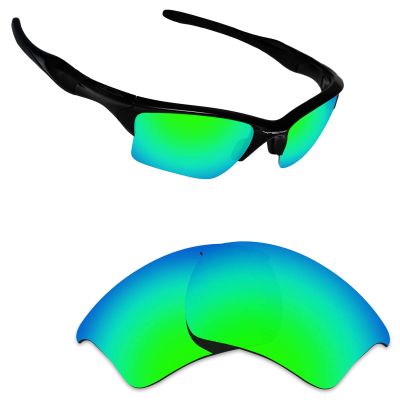 Alphax Emerald Green Mirrored Polarized Replacement Lenses for Oakley Half Jacket 2.0 XL Sunglasses
