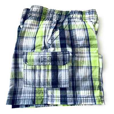 Toughskins Boys Plaid Shorts Size 12 Months Green