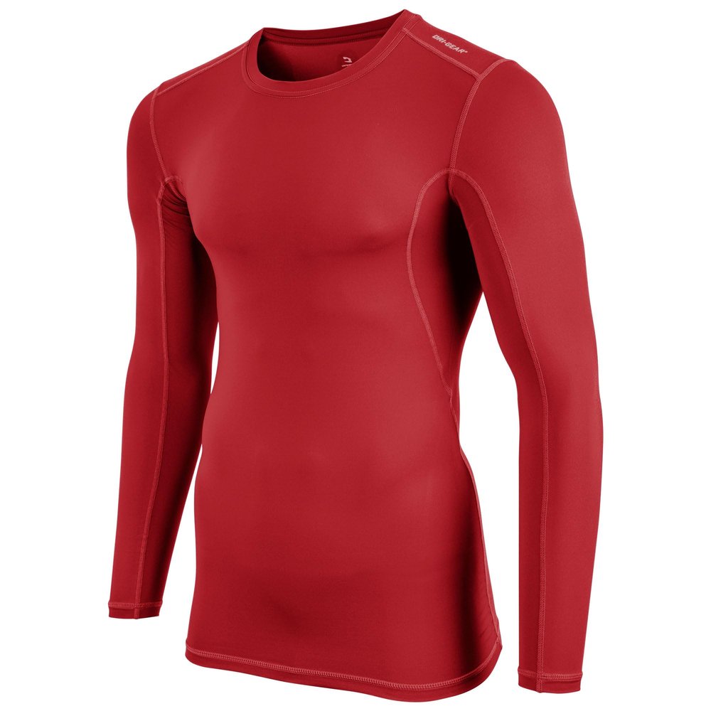 Champro Long Sleeve Compression Shirt - Polyester/Spandex, Adult Large, Scarlet