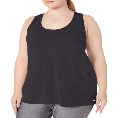 Amazon Essentials Women's Active Workout Quick Dry Tech Stretch Racerback Tank Top (Available in Plus Size), Black, 1X