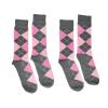 Bop Classy Men's Dress Crew Socks Argyle Pattern 2 Pair Set - Premium Cotton (Charcoal) view 1
