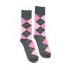Bop Classy Men's Dress Crew Socks Argyle Pattern 2 Pair Set - Premium Cotton (Charcoal) view 2