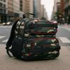Eastsport Travel Skateboard Backpack Double Strap Laptop Bag Multi-Sport Design for Men and Women, Black Green Camo Red Trim view 2