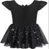DANSHOW Girls Glitter Leotards for Ballet Dance Dress with Tutu Skirt Petal Sleeve(4040-M-06) view 1