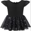 DANSHOW Girls Glitter Leotards for Ballet Dance Dress with Tutu Skirt Petal Sleeve(4040-M-06) view 2