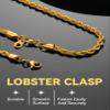 ChainsHouse 3mm 18K Gold Plated Twisted Rope Chain Necklace for Men Women, Hip Hop Jewelry, 18" view 4
