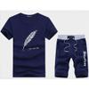 xzbailisha Men's Loose Round Neck T-Shirts & Shorts 2 Piece Outfits Short Sleeve Tracksuit view 2