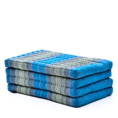 Leewadee Trifold Mattress Standard Comfortable Thai Massage Pad, Foldable Floor Mattress Filled with Kapok, Perfect to Use as a Sleeping Mat 79 x 28 inches, Light Blue