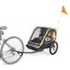 Allen Sports Deluxe Steel 2-Child Bicycle Trailer and Stroller, Model AS2-O, Orange view 2