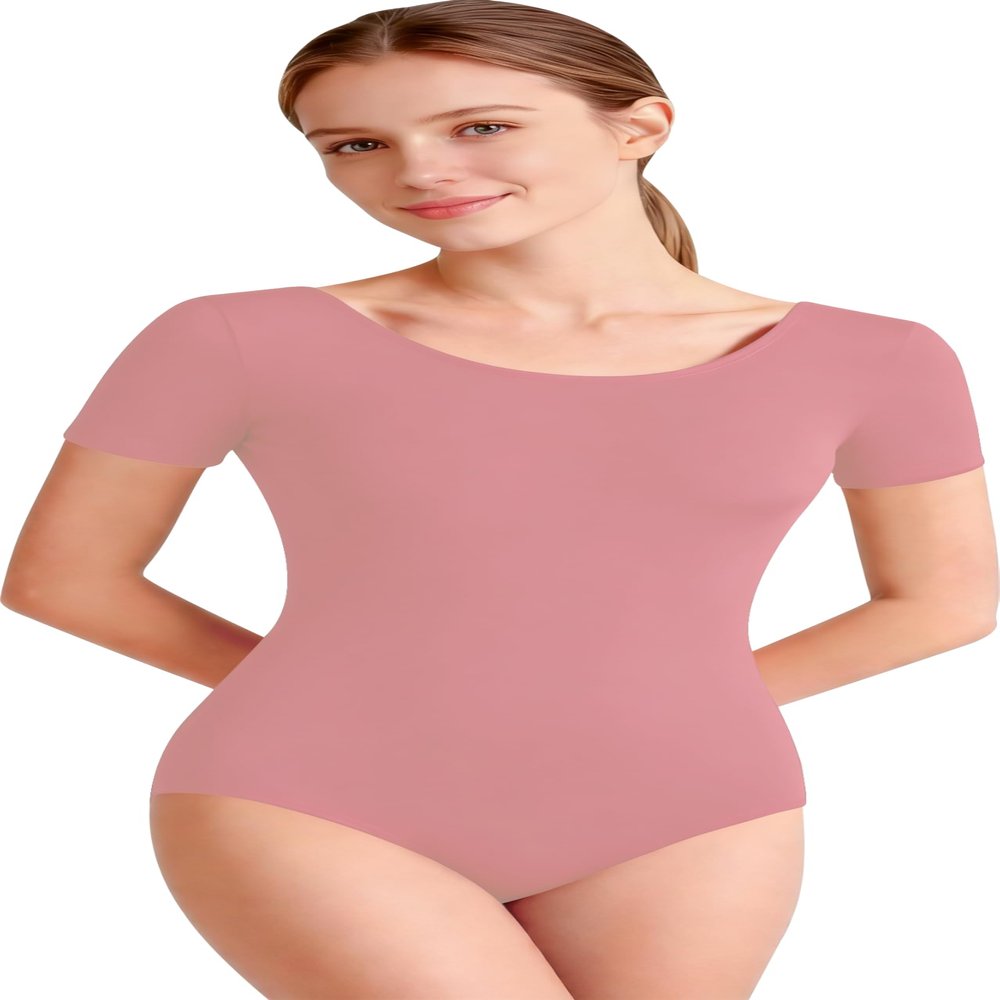 DANSHOW Women Short Sleeve Ballet Leotards for Adult Dance(YW4027-M-22)