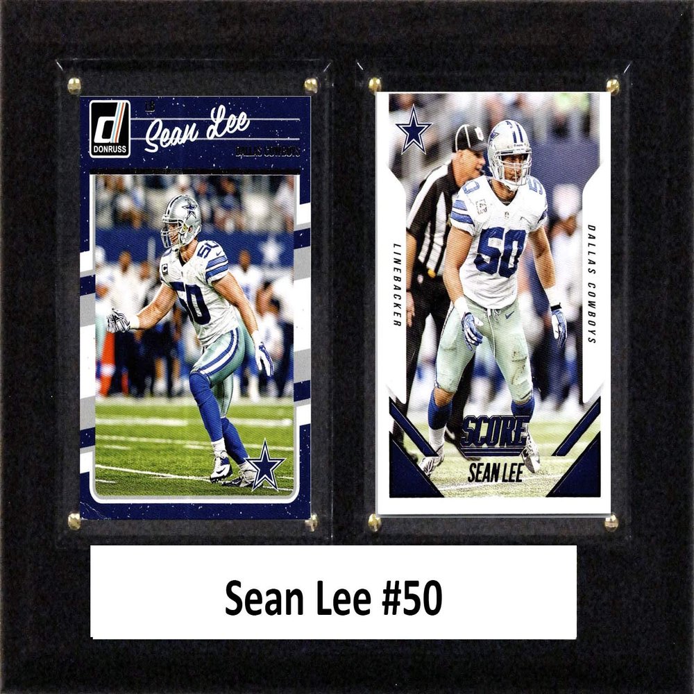 C&I Collectables NFL Dallas Cowboys Mens 68SLEENFL 6"x8" Sean Lee Dallas Cowboys Two Card Plaque, Brown, N/A