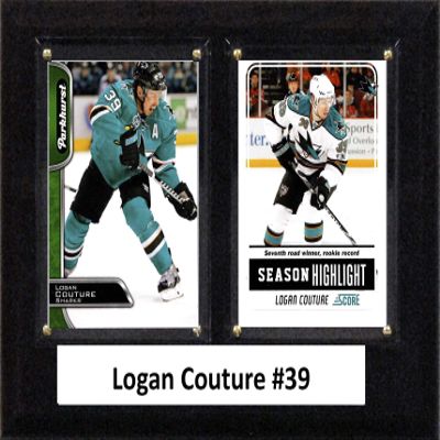 C&I Collectables NHL San Jose Sharks Mens 68COUTURENHL 6"x8" Logan Couture San Jose Sharks Two Card Plaque, Brown, N/A