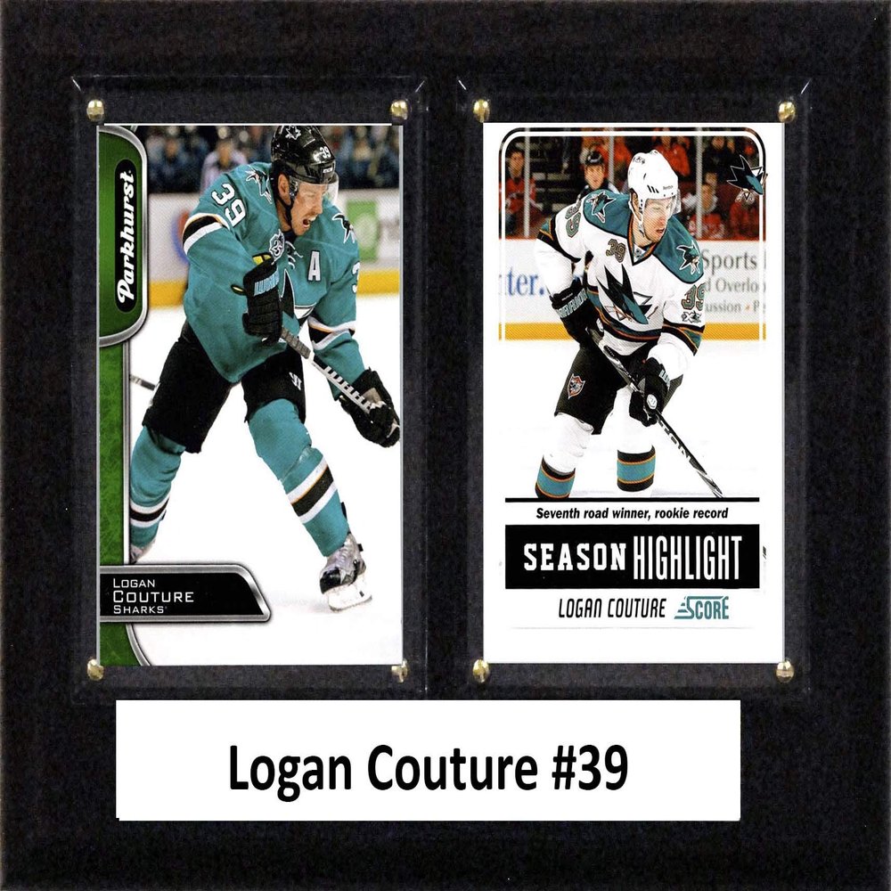 C&I Collectables NHL San Jose Sharks Mens 68COUTURENHL 6"x8" Logan Couture San Jose Sharks Two Card Plaque, Brown, N/A