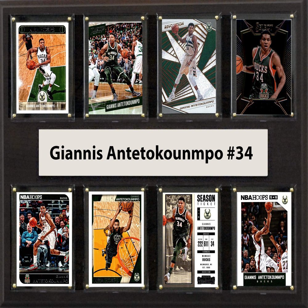 C&I Collectables NBA Milwaukee Bucks Mens 1215ANTEO8CNBA 12"x15" Giannis Antetokounmpo Milwaukee Bucks 8-Card Plaque, Brown, N/A