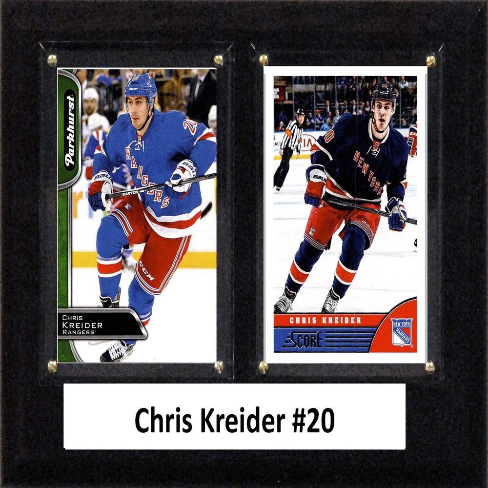 C&I Collectables NHL New York Rangers Mens 68KREIDERNHL 6"x8" Chris Kreider New York Rangers Two Card Plaque, Brown, N/A