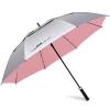 G4Free 68 Inch UV Protection Golf Umbrella Auto Open Extra Large Windproof Sun and Rain Umbrellas Double Canopy (Silver/Pink) view 1