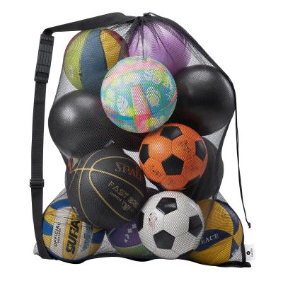 OrgaWise Extra Large Ball Bags Mesh,Heavy Duty Mesh Ball Bag for Soccer/Basketball/Volleyball/Football (School/Home/Park/Garage/Beach)(Non-slip Pad,27"x36"/70x90cm)
