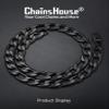 ChainsHouse Figaro Stainless Steel Necklace Mens Chain Necklace Black 13mm 28inches view 3