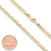 Miabella Gold Plated 925 Sterling Silver Italian 3mm, 4mm, 6mm Flat Mariner Link Chain Necklace for Men Women, Made in Italy (3mm, Length 16 Inches) view 2