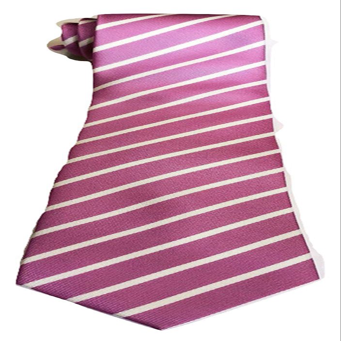 L&L Mens Boys School Uniform football prom party Striped tie (Pink/White)