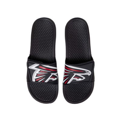 FOCO NFL Atlanta Falcons Mens Cropped Big Logo Shower Sport Flip Flops Sandals SlidesCropped Big Logo Shower Sport Flip Flops Sandals Slides, Big Logo, S - 7/8